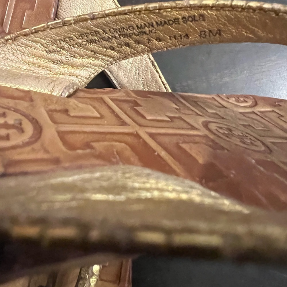 Tory Burch Gold and Brown Sandals - Picture 5 of 7